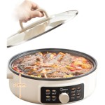 Multi-Function Electric Cooker with Deep-Frying Pancake Grill Hot Pot 70mm Deep 3 Adjustable Settings High Power JKC3463
